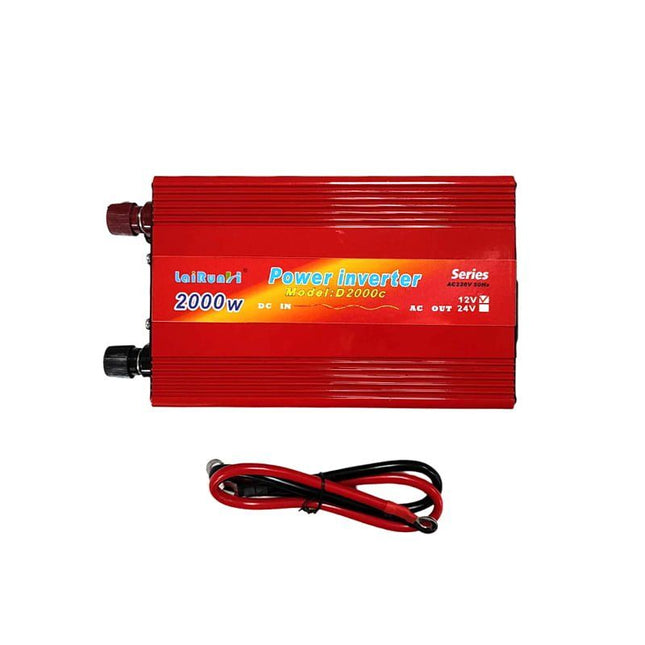 LaiRunH D2000C power inverter 2000W κόκκινο με καλώδια σύνδεσης
