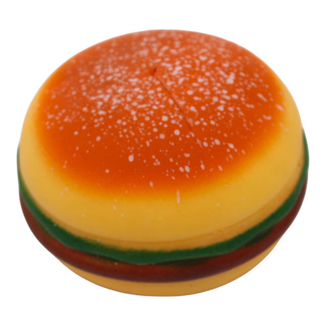 Αφρώδες squishy σε σχήμα hamburger με πορτοκαλί ψωμάκι και πράσινες κίτρινες και καφέ στρώσεις
