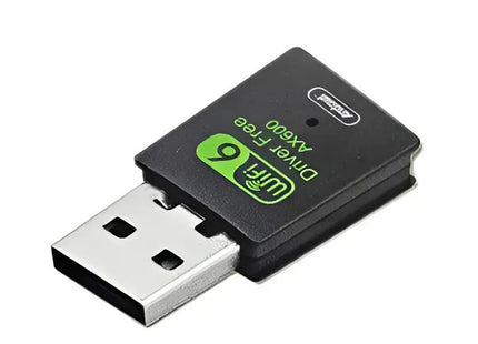 Μαύρος mini αντάπτορας δικτύου Andowl AX600 Wi-Fi 6 με βύσμα USB Type-A