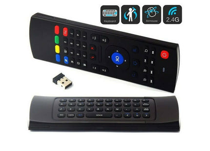 Andowl Q-A08 ασύρματο χειριστήριο με πίσω QWERTY πληκτρολόγιο και USB δέκτη 2.4GHz