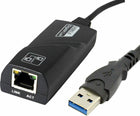 Μαύρος αντάπτορας δικτύου Andowl Q-C28 με βύσμα USB 3.0 και θύρα Ethernet RJ45