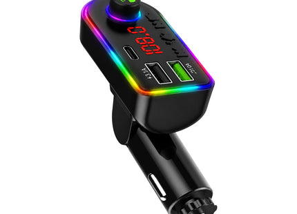 Andowl Q-C75 FM Transmitter αυτοκινήτου Bluetooth USB με RGB φωτισμό
