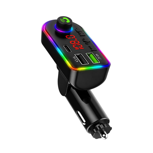 Andowl Q-C75 FM Transmitter αυτοκινήτου Bluetooth USB με RGB φωτισμό