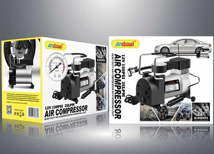 Συσκευασία Andowl Q-DQ993 κομπρεσέρ αέρος 12V 150 PSI