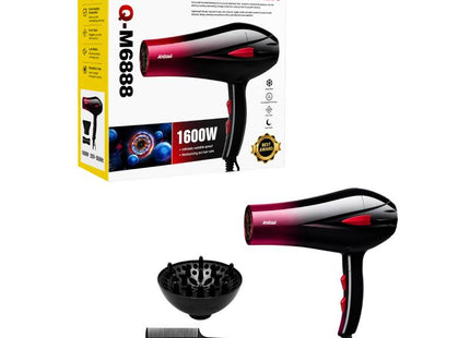 Σετ πιστολάκι μαλλιών Andowl Q-M688 1600W με συσκευασία φυσούνα και δύο χτένες