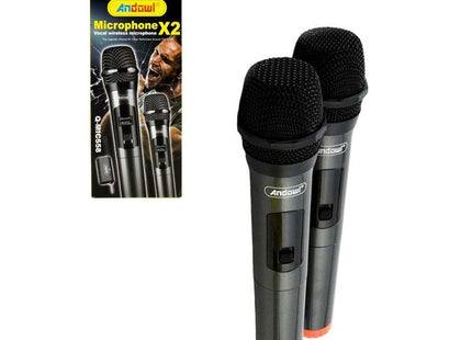 Andowl Q-MIC558 σετ δύο ασύρματων μικροφώνων χειρός με κουτί