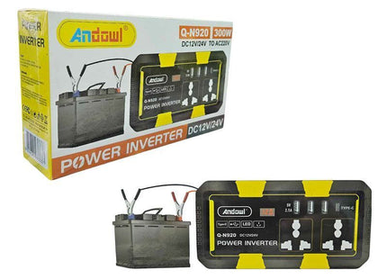 Andowl Q-N920 inverter αυτοκινήτου 300W με θύρες USB και πρίζες