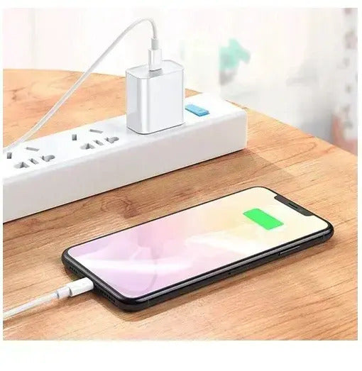 Andowl φορτιστής USB-C 30W Q-PD8 με καλώδιο Lightning σε λευκό χρώμα