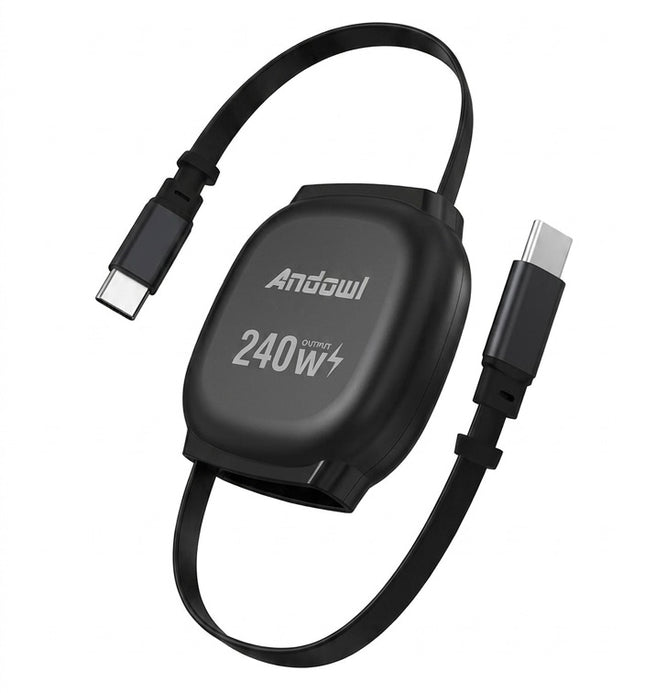 Μαύρο καλώδιο Andowl Q-SJ606 USB-C σε USB-C 240W