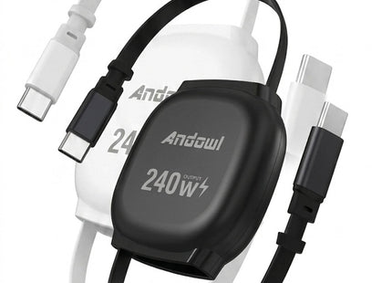 Καλώδιο USB-C σε USB-C Andowl Q-SJ606 240W σε μαύρο και λευκό χρώμα
