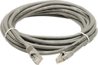Τυλιγμένο γκρι καλώδιο δικτύου Ethernet 15 μέτρων με δύο διάφανα βύσματα RJ45
