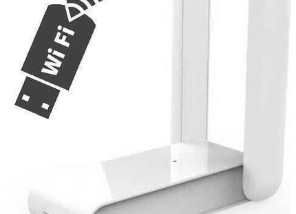 Λευκός USB αντάπτορας ασύρματου δικτύου με δύο εξωτερικές κεραίες