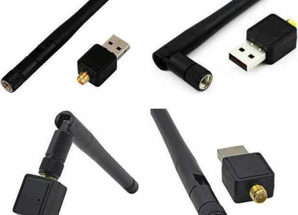 Αντάπτορας Andowl USB και αποσπώμενη μαύρη κεραία σε διαφορετικές γωνίες σύνδεσης