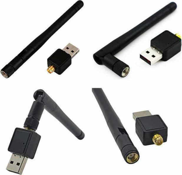 Αντάπτορας Andowl USB και αποσπώμενη μαύρη κεραία σε διαφορετικές γωνίες σύνδεσης