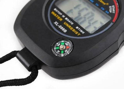 Κοντινή όψη της μικρής πυξίδας και της LCD οθόνης στο AnyTime XL-009B.