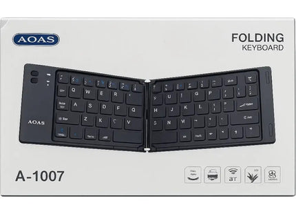Συσκευασία AOAS A-1007 Folding Keyboard με μαύρο αναδιπλούμενο πληκτρολόγιο