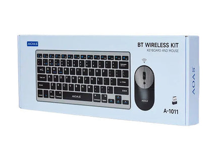 Συσκευασία AOAS A1011 BT Wireless Kit με πληκτρολόγιο ποντίκι και USB δέκτη
