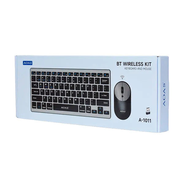 Συσκευασία AOAS A1011 BT Wireless Kit με πληκτρολόγιο ποντίκι και USB δέκτη