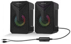 AOAS E-005 ηχεία υπολογιστή 2.0 με RGB φωτισμό και μαύρο περίβλημα
