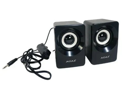 AOAS E-006 σετ δύο ηχείων υπολογιστή σε μαύρο χρώμα με καλώδιο σύνδεσης