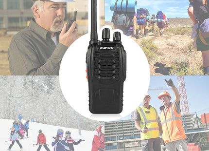 Baofeng BF-888s πομποδέκτης με εικόνες χρήσης σε εργασία και εξωτερικές δραστηριότητες