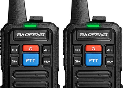 Σετ 2 μαύρων Baofeng BF-C50 Mini walkie talkie με πλήκτρο PTT και κεραία