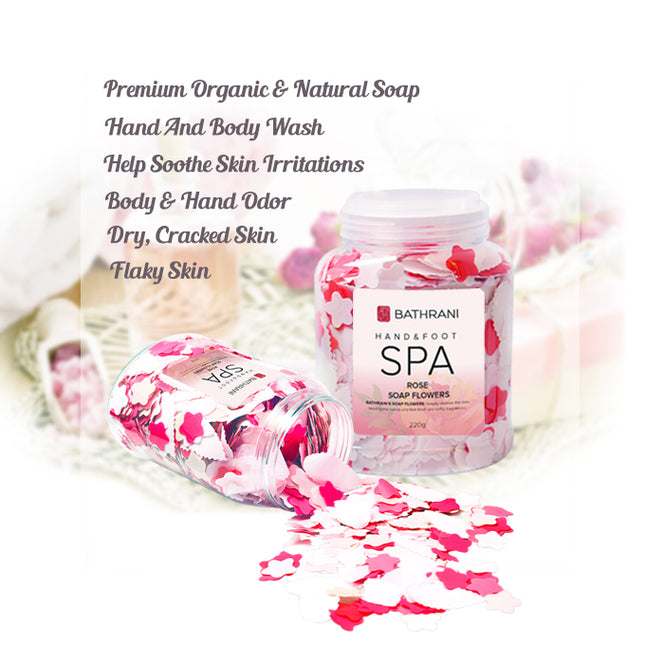 Bathrani φύλλα σαπουνιού Hand & Foot Spa 220gr με άρωμα τριαντάφυλλο