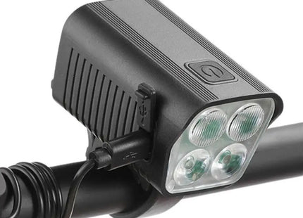 BG-2258 επαναφορτιζόμενο φως ποδηλάτου μαύρο με βάση τιμονιού