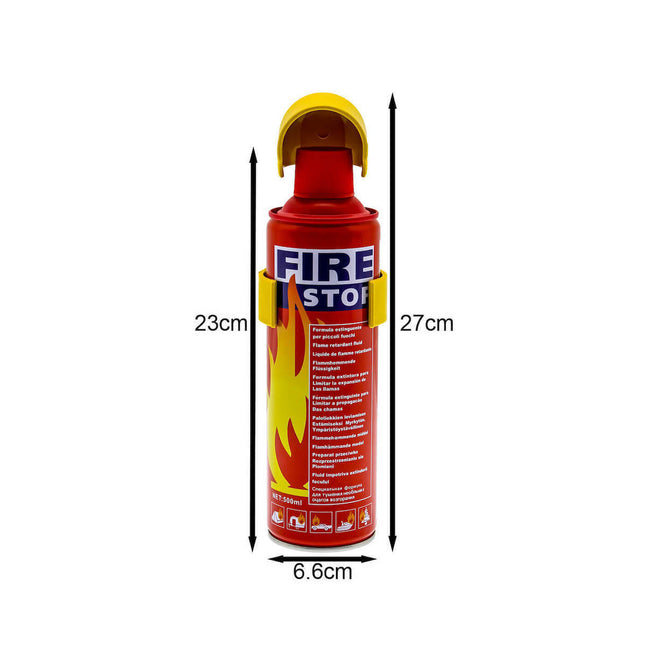 Πυροσβεστήρας αυτοκινήτου 500ml με διαστάσεις 27cm και βάση