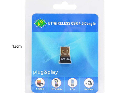 Συσκευασία BT Wireless CSR 4.0 Dongle με μαύρο και χρυσό mini αντάπτορα USB