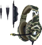 Ezra GE03 over ear gaming headset με μικρόφωνο σε πράσινο camouflage χρώμα
