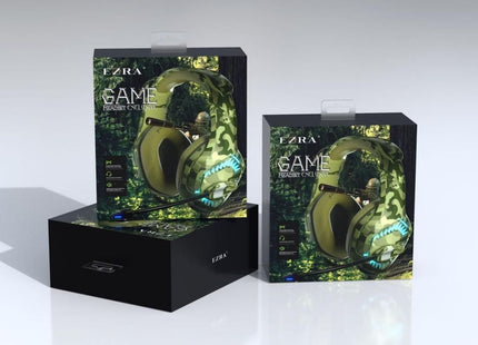 Συσκευασία Ezra GE03 gaming headset πράσινο camouflage