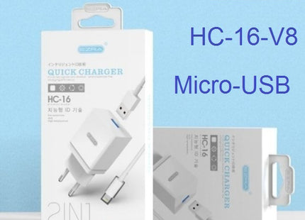 Συσκευασία Ezra HC16 Quick Charger με καλώδιο micro USB