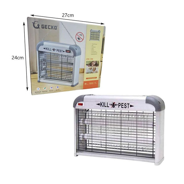 GECKO ηλεκτρική εντομοπαγίδα UV Pest Killer 12W με διαστάσεις συσκευασίας 27x24cm