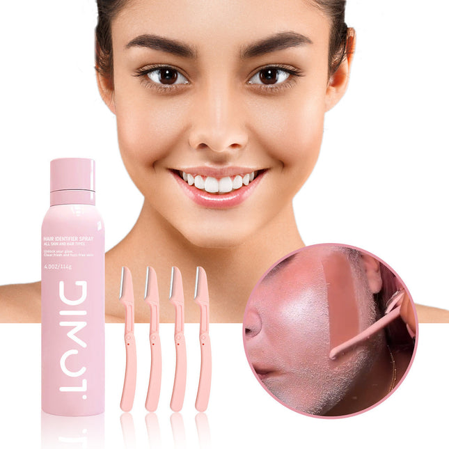 Σετ Hair Identifier Spray με τέσσερα ξυραφάκια και εφαρμογή πριν το dermaplaning προσώπου