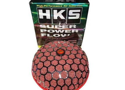 Κόκκινη φιλτροχοάνη HKS Super Power Flow Reloaded με κυψελωτό πλέγμα