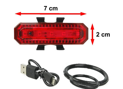 HO-JH-818 οπίσθιο φως ποδηλάτου USB με καλώδιο και ελαστική βάση