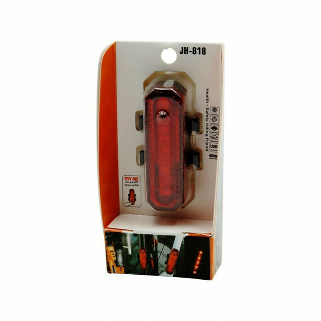 Συσκευασία JH-818 οπίσθιο φως ποδηλάτου USB