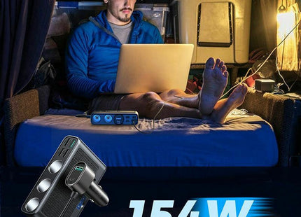 Joyroom JR-CL06 φορτιστής αυτοκινήτου 154W σε χρήση μέσα σε όχημα ταξιδιού