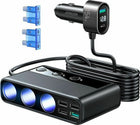 Joyroom JR-CL06 μαύρος φορτιστής αυτοκινήτου 154W με 3 υποδοχές αναπτήρα USB και Type-C