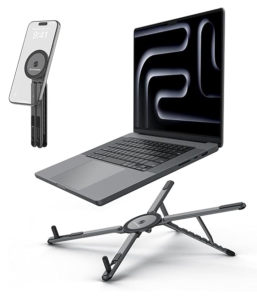 Βάση στήριξης laptop tablet και κινητού μαγνητική 5 σε 1 360 μοίρες