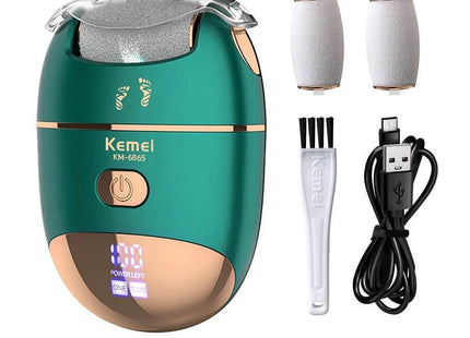 Kemei KM-6865 ηλεκτρική λίμα ποδιών με κεφαλές και αξεσουάρ