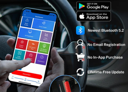 Οθόνη εφαρμογής KDIAG σε smartphone με ένδειξη Bluetooth