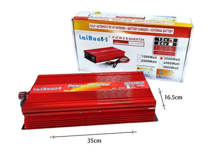 LaiRunH inverter αυτοκινήτου 3000W 24V κόκκινο με καλώδια