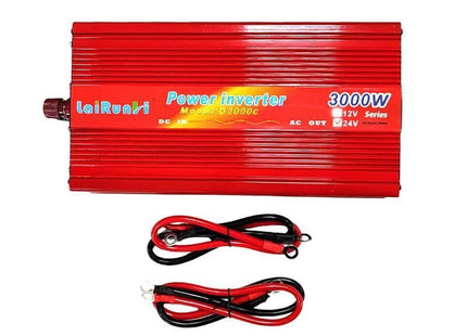 LaiRunH inverter αυτοκινήτου 3000W 24V κόκκινο με καλώδια