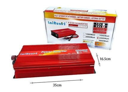 LaiRunH inverter αυτοκινήτου 4000W 24V κόκκινο με καλώδια