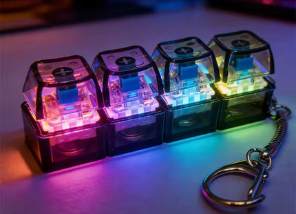 Μπρελόκ fidget 4 πλήκτρων με φωτισμό LED σε σκούρο χρώμα