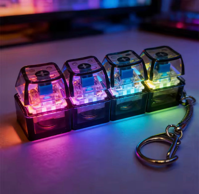 Μπρελόκ fidget 4 πλήκτρων με φωτισμό LED σε σκούρο χρώμα