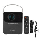 M800 mini projector LED σε μαύρο χρώμα με τηλεχειριστήριο και καλώδια