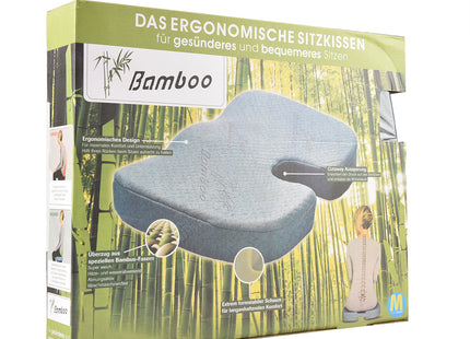 Συσκευασία Bamboo εργονομικού μαξιλαριού καθίσματος σε γκρι χρώμα